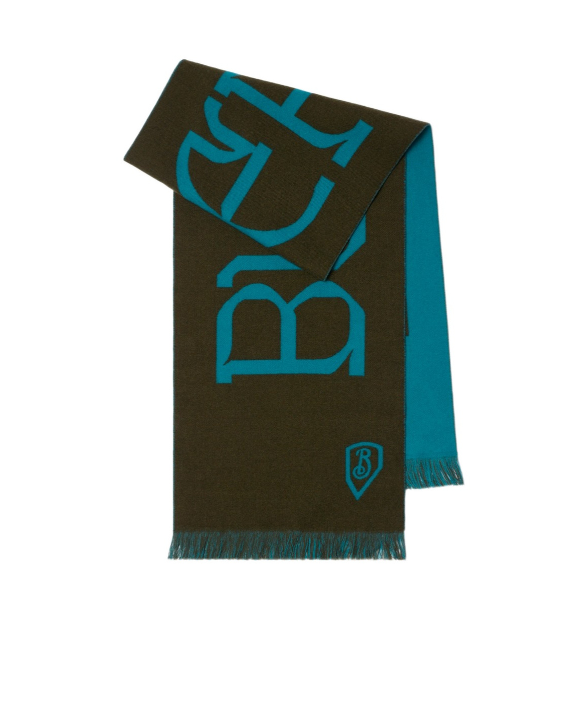 Burberry Logo Wool Scarf In Black