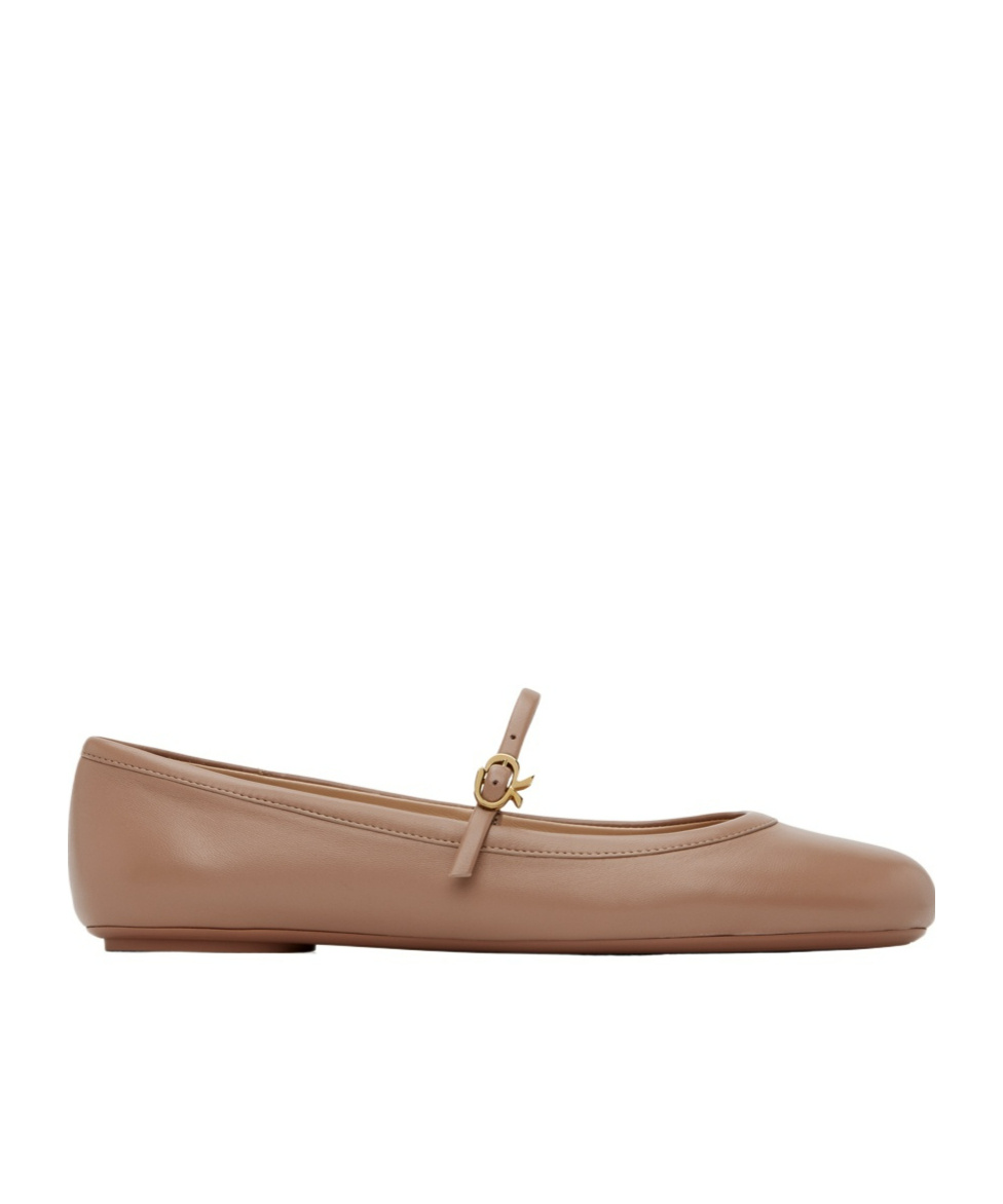 Shop Gianvito Rossi Carla Ballet Shoes In Brown
