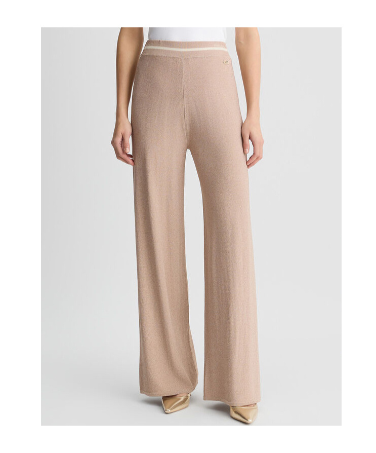 Liu •jo Lurex-embellished Trousers In Pink