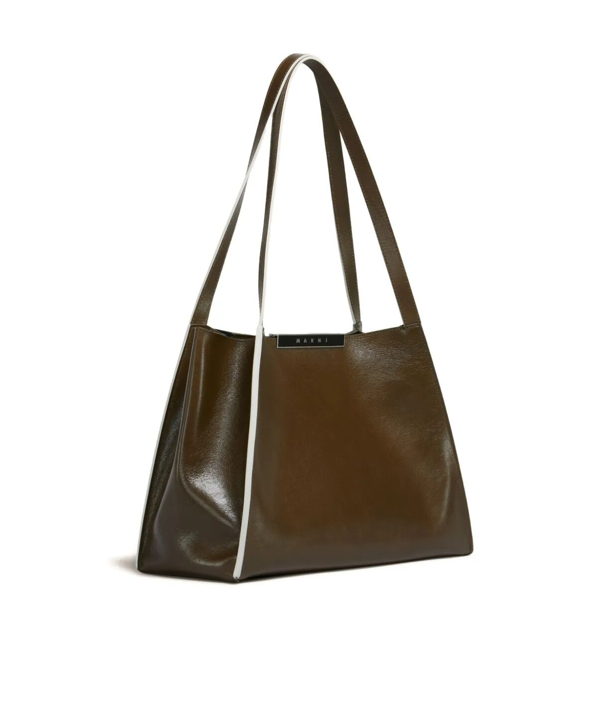 Marni Small Rectangular Tote Bag With Dual Handles In Green