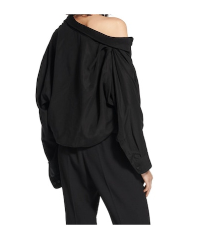 BALENCIAGA WOMEN'S ONE SHOULDER SHIRT IN BLACK