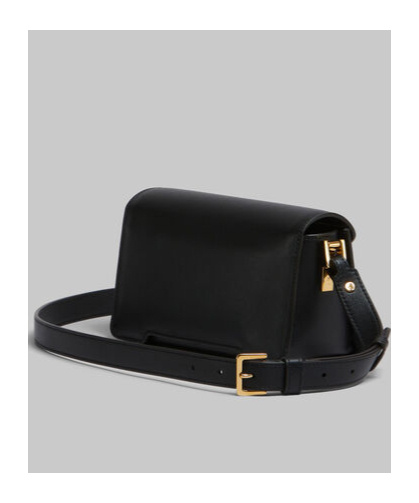 Marni Mini Trunkaroo Leather Shoulder Bag In Black