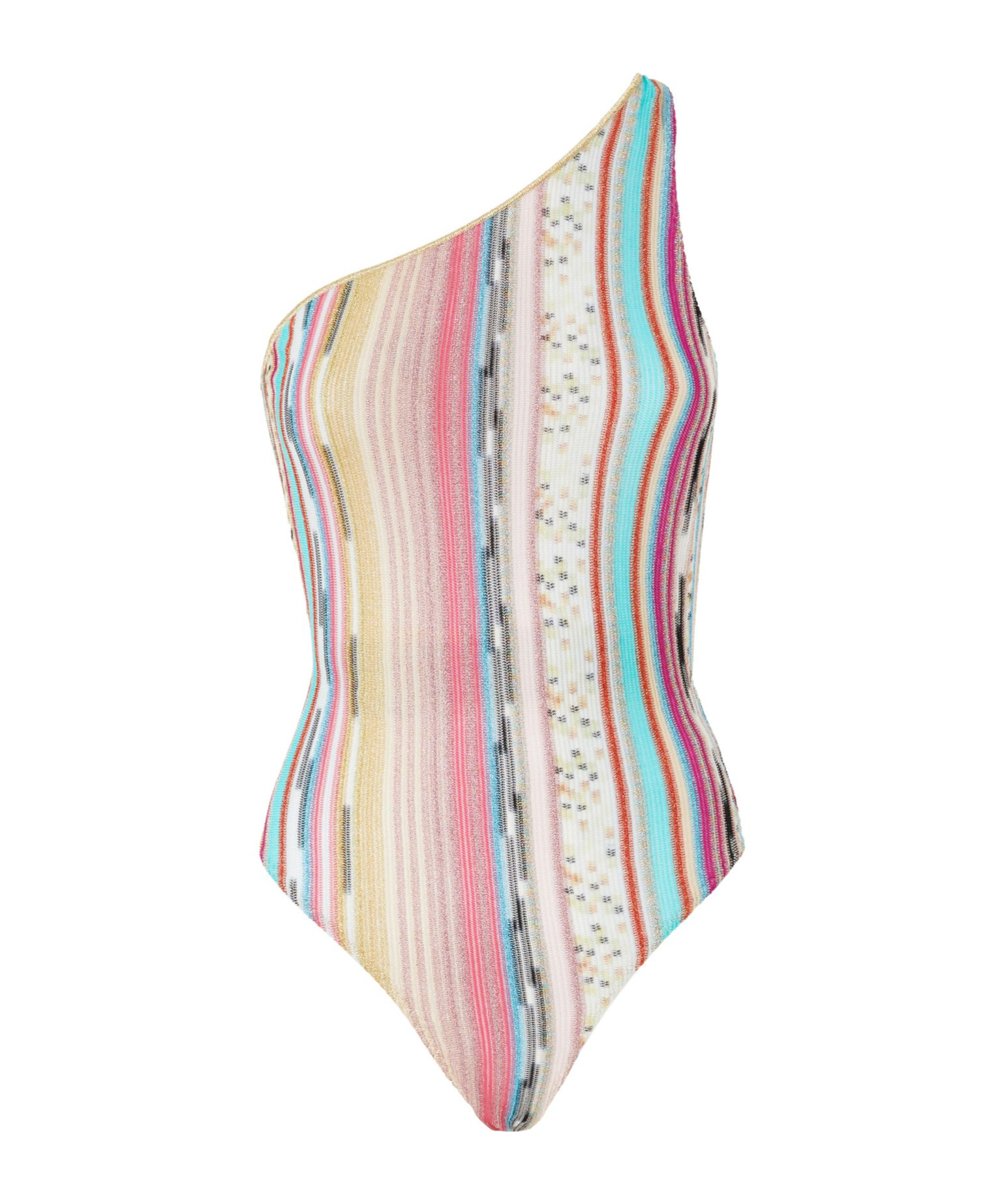 Missoni Metallic Asymmetric One-piece Swimsuit In Multicolor