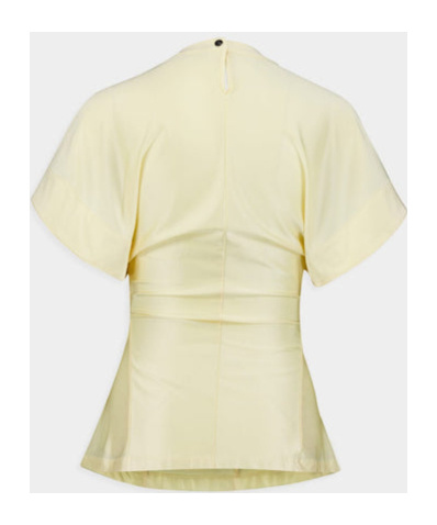 Shop Rabanne Draped-detail Round-neck Blouse In Nude