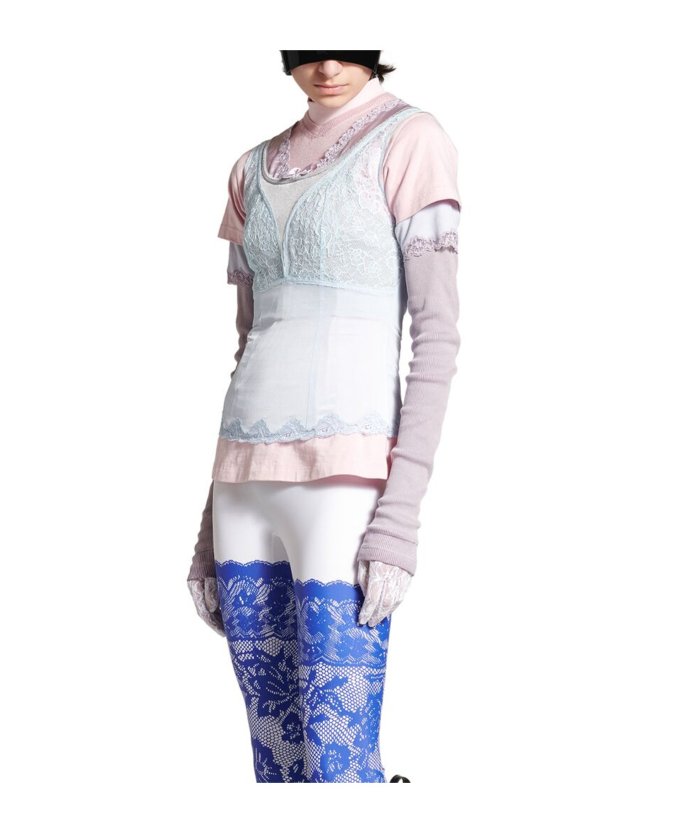 Balenciaga Multicolored Layered Blouse In White