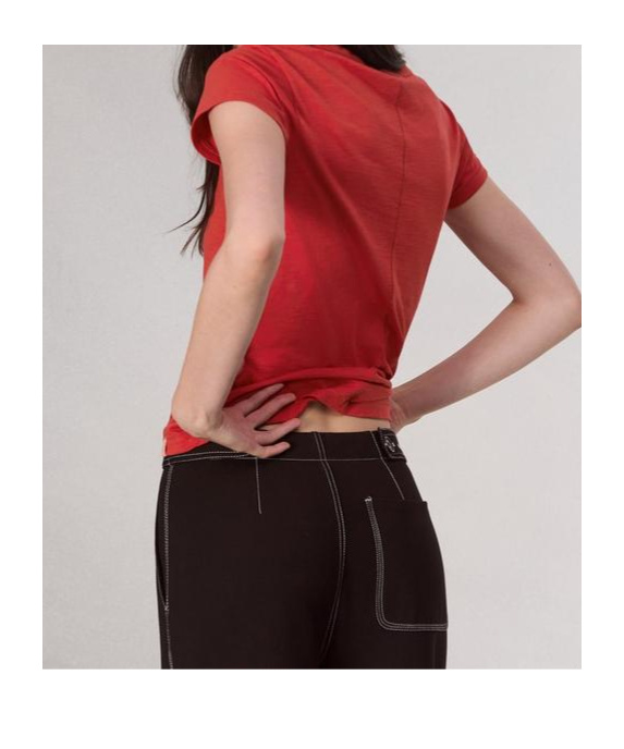 Rag & Bone Slub Yarn T-shirt In Red