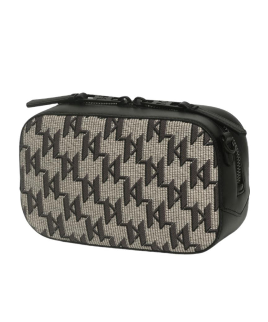 Karl Lagerfeld Zippered Shoulder Bag In Black
