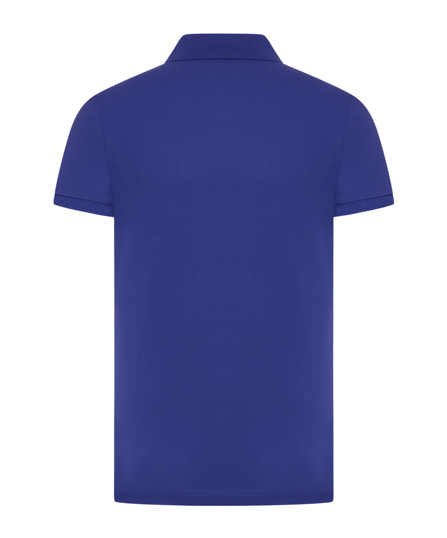 Moncler Cotton Polo Shirt With Logo Patch On The Front In Blue