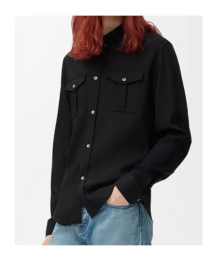 Loewe Shirt In Viscose Blend In Black