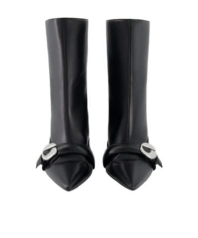 Coperni 70mm Buckle-fastening Pointed-toe Boots In Black