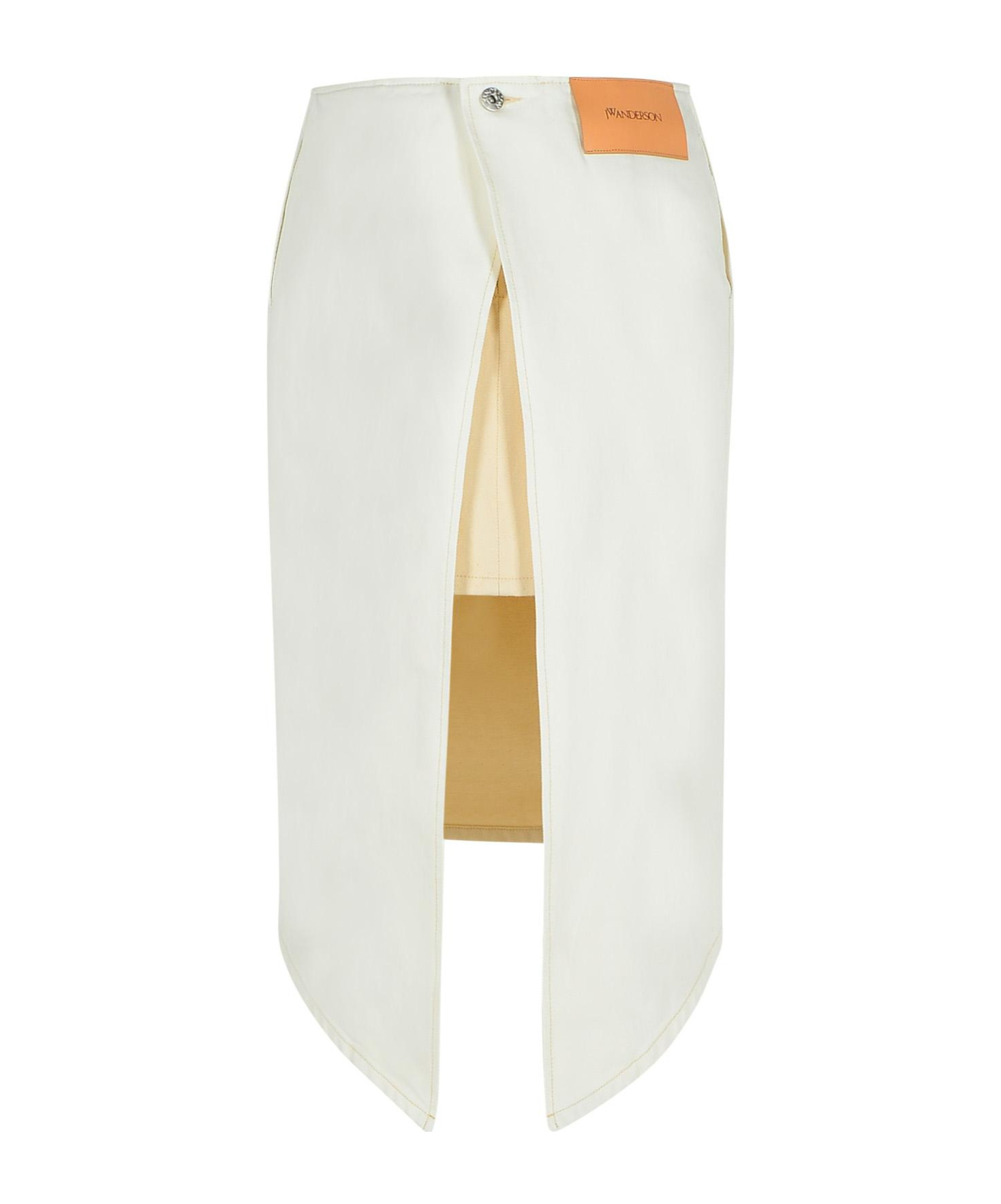 Jw Anderson Cotton Skirt With Layered Asymmetric Hem In Nude