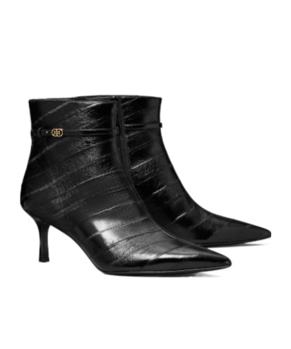 TORY BURCH DOUBLE T-BUCKLE ANKLE BOOTS 