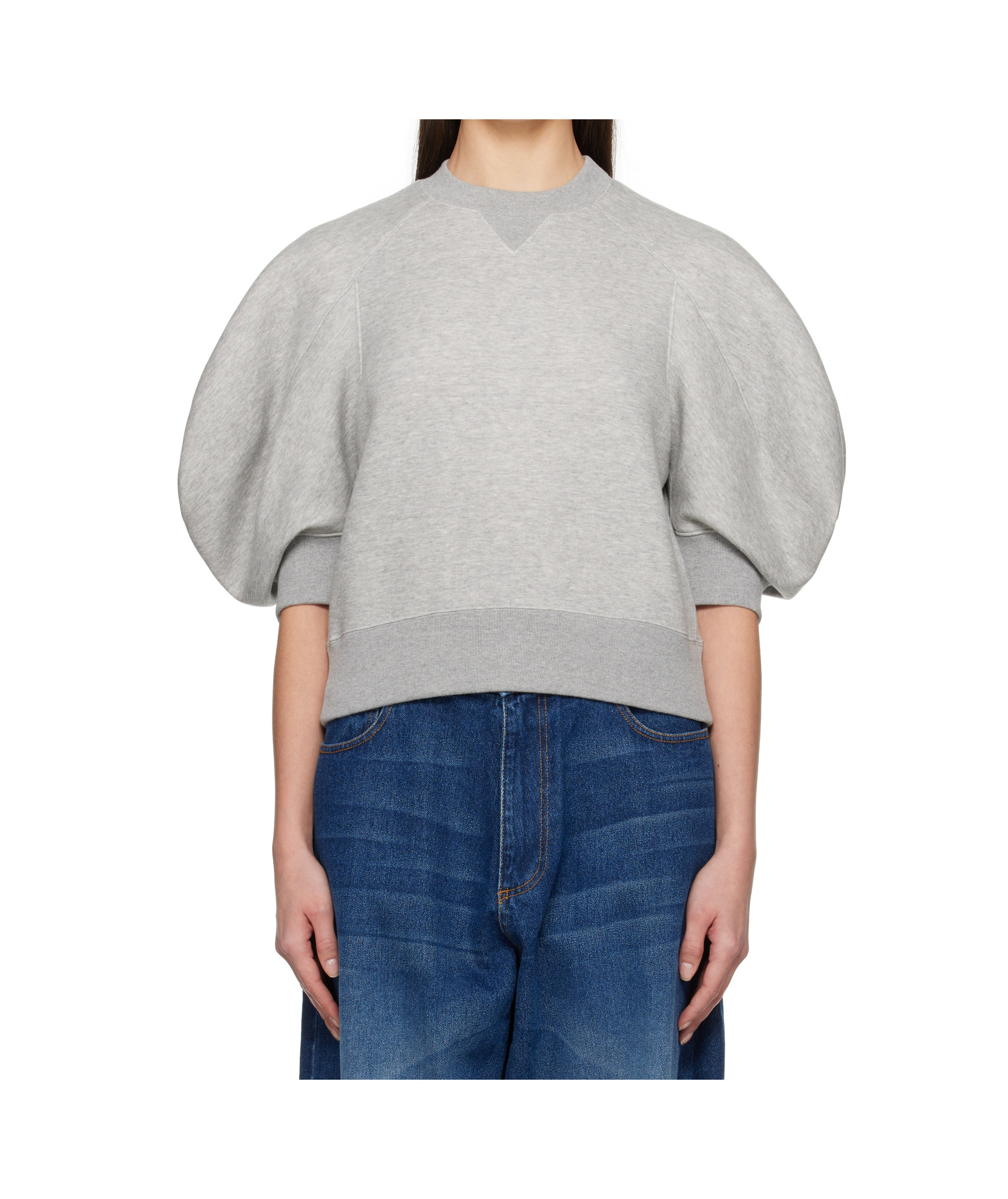 Sacai Gray Sponge Sweat Sweatshirt In White