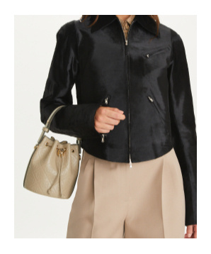 TORY BURCH MINI T MONOGRAM LEATHER BUCKET BAG