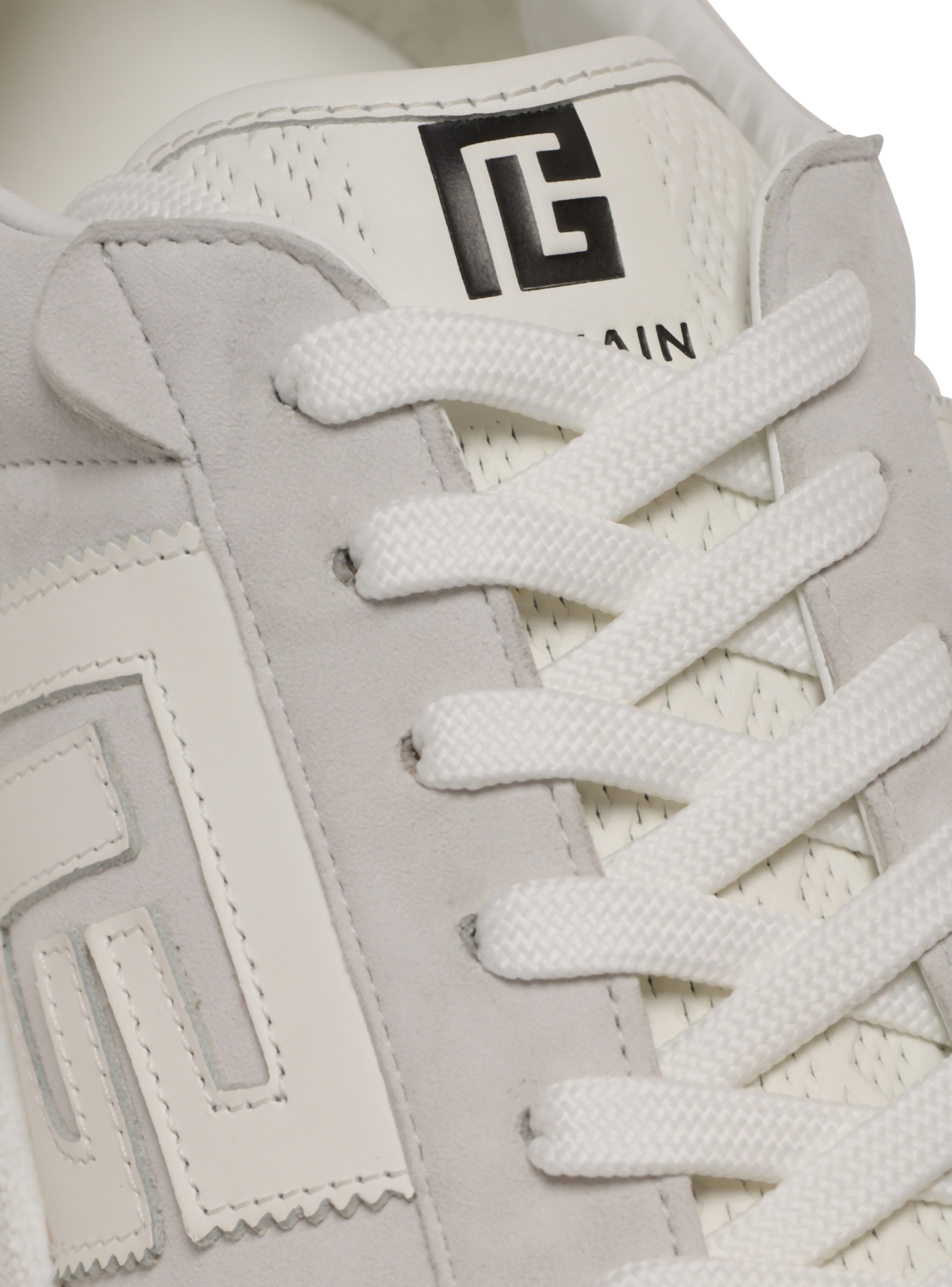 Balmain Swan Suede And Smooth Leather Trainers In White