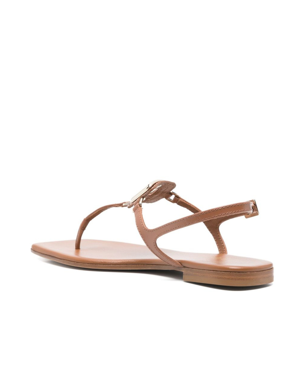 Roger Vivier Sea Leather Thong Sandals With Buckle Detail In Multi