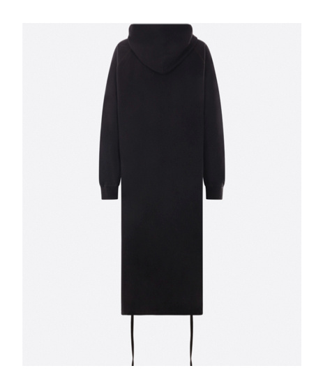 Shop Mm6 Maison Margiela Drawstring Long Hoodie In Black