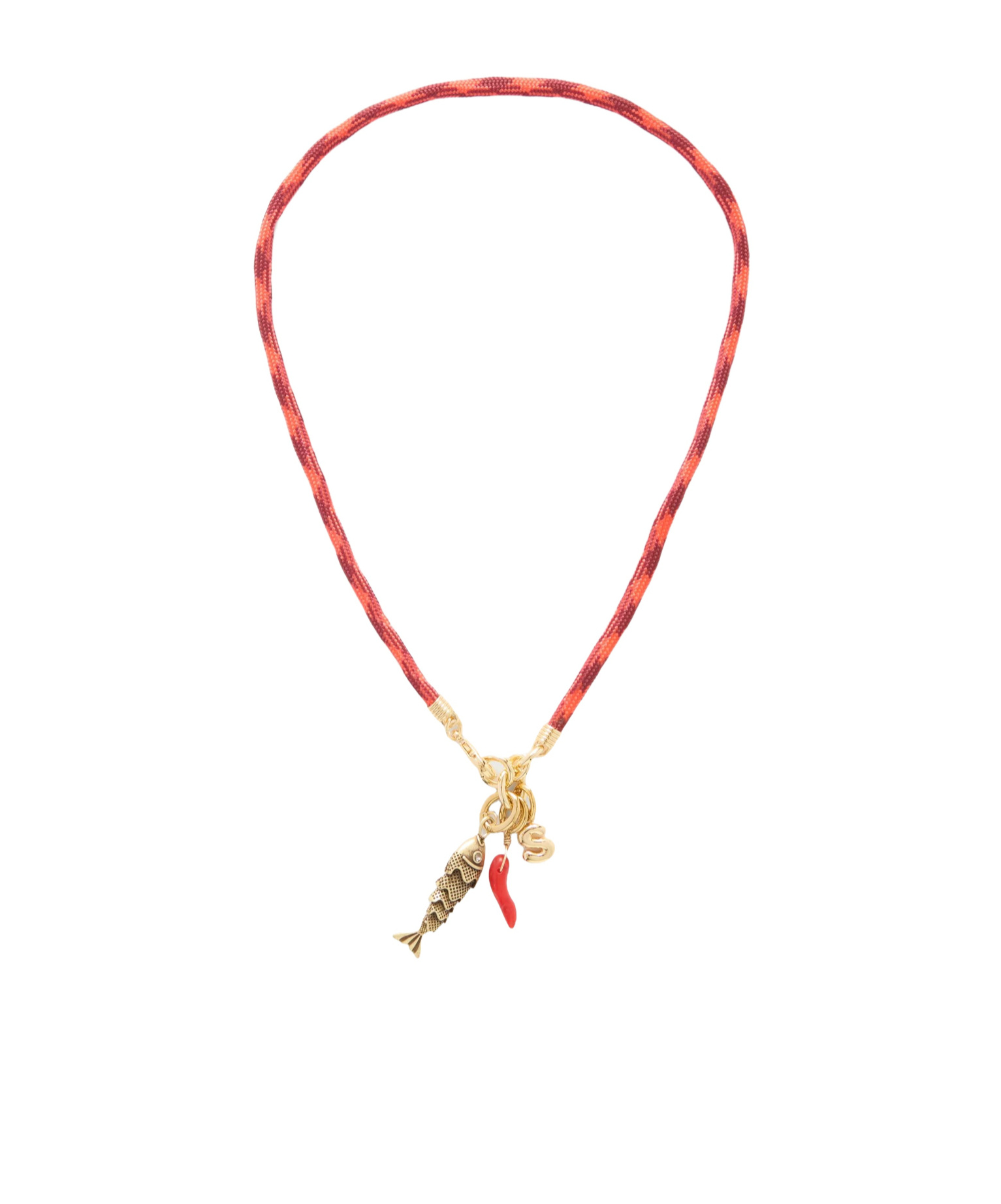 Assouline Gold-tone And Cubic Zirconia Necklace In Red
