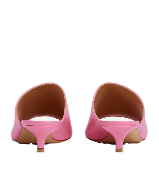 Bottega Veneta Square-headed High-heeled Sandals In Pink