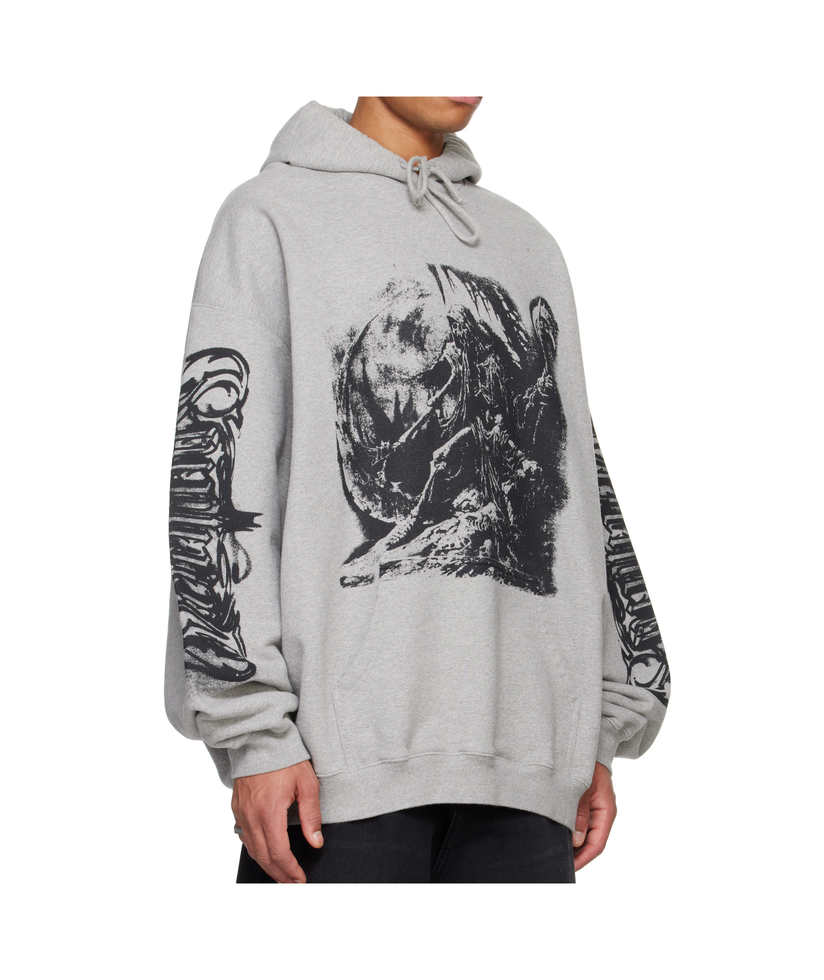 Vetements Gray Goth Oversized Hoodie In Gray
