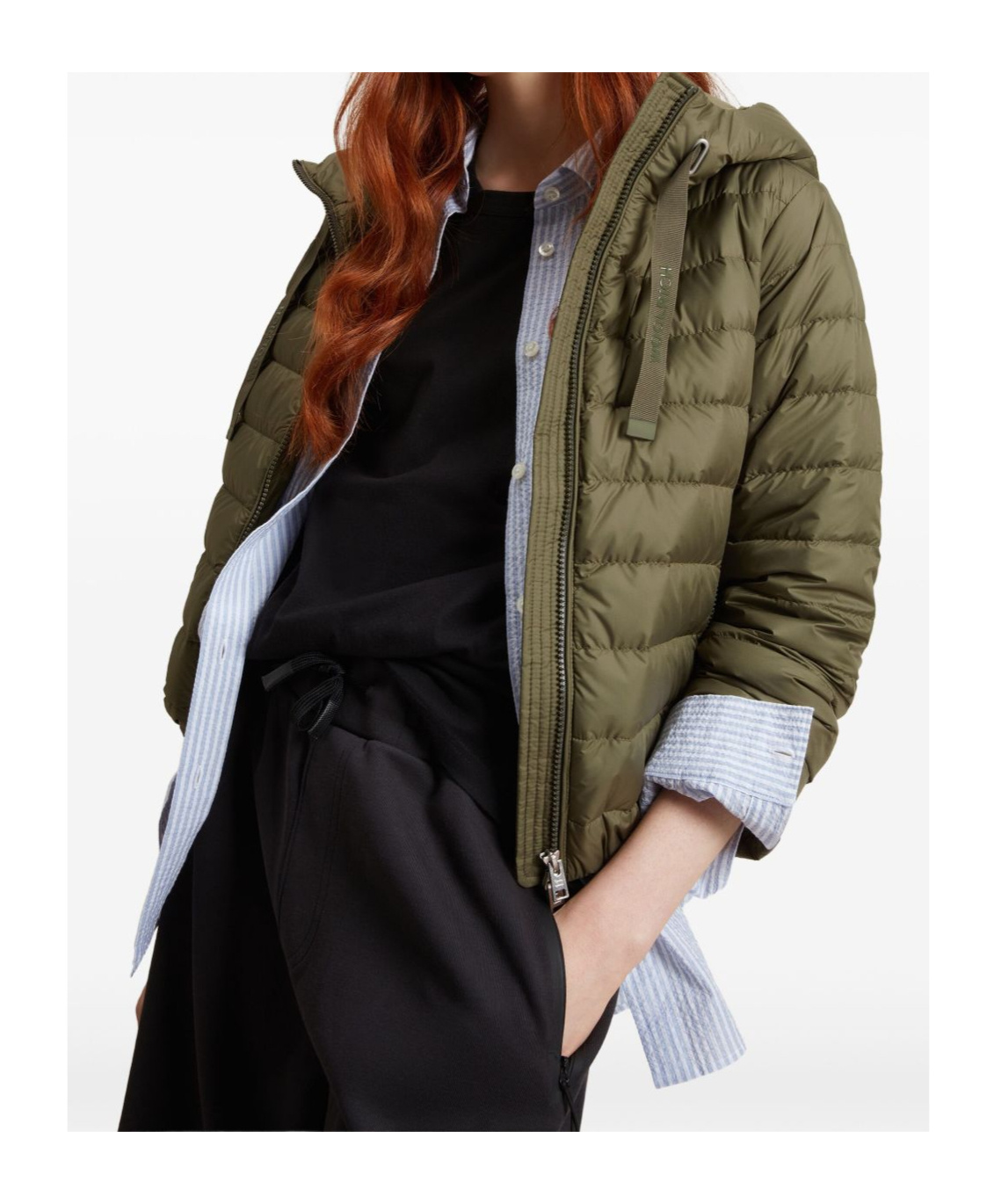 Woolrich Army Green Polyester Down Jacket In Green