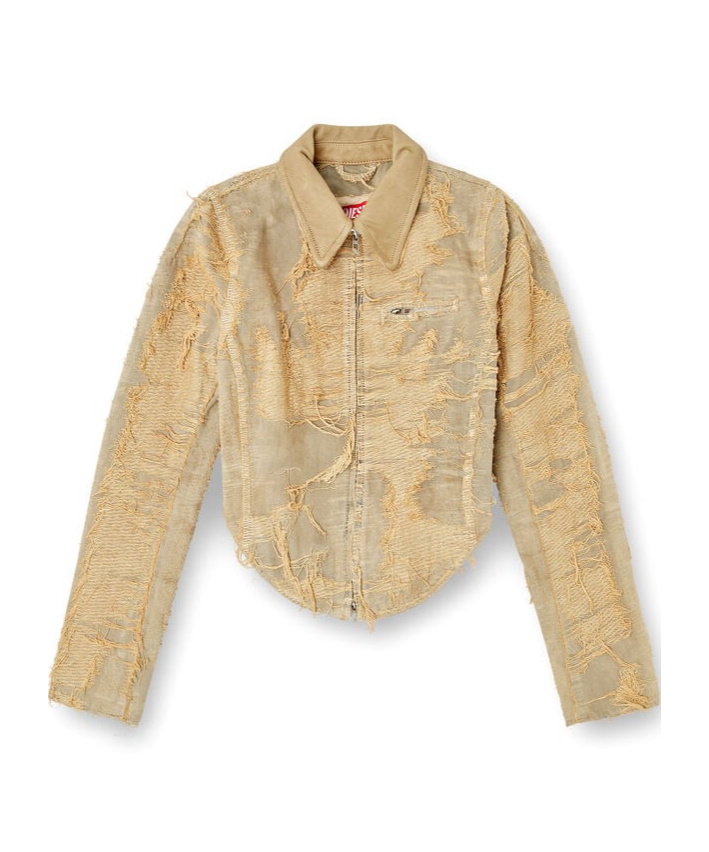Diesel Cropped Jacket In Nude