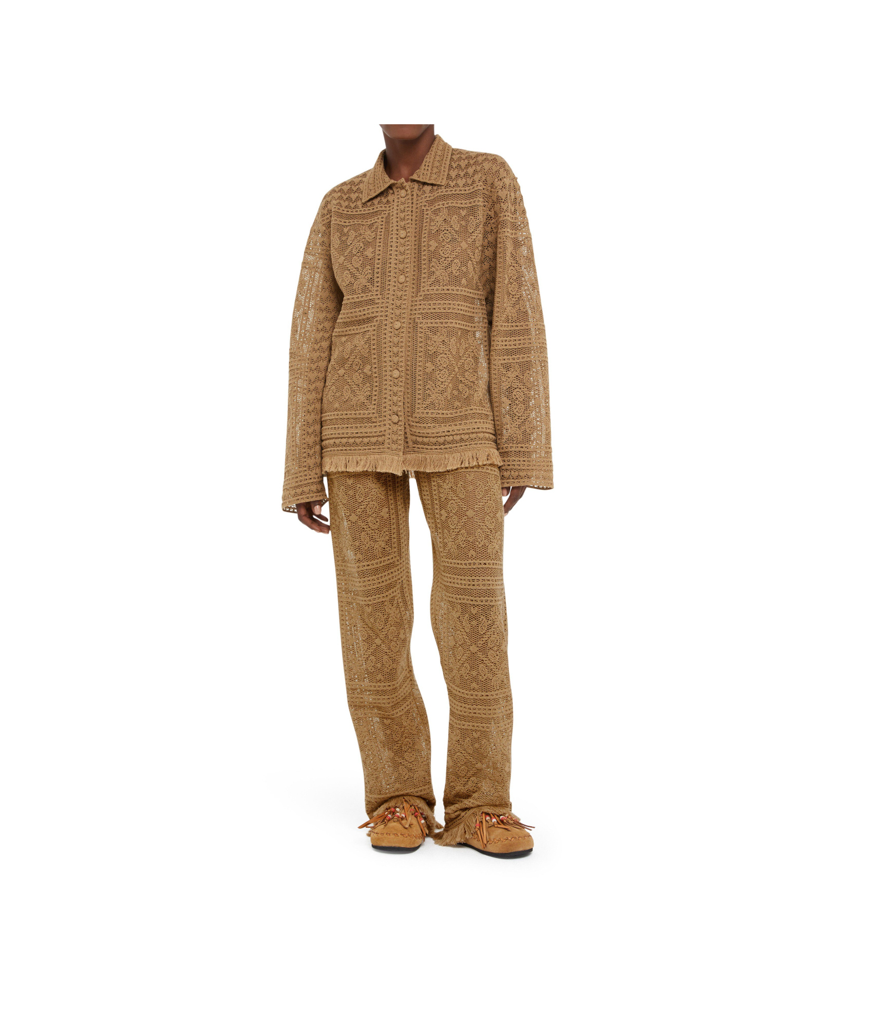 Alanui Kiss By The Book Trousers In Brown