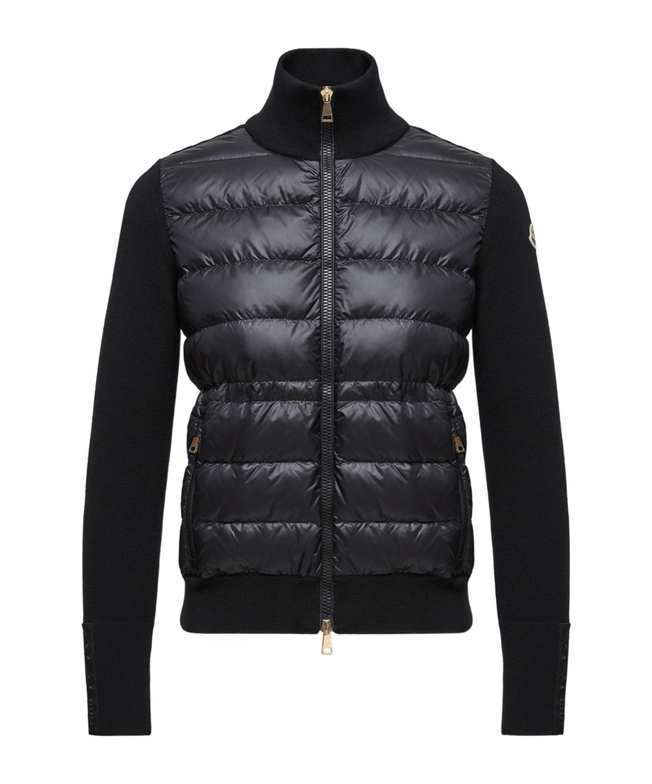 Moncler Padded Wool Zip-up Cardigan In Blue