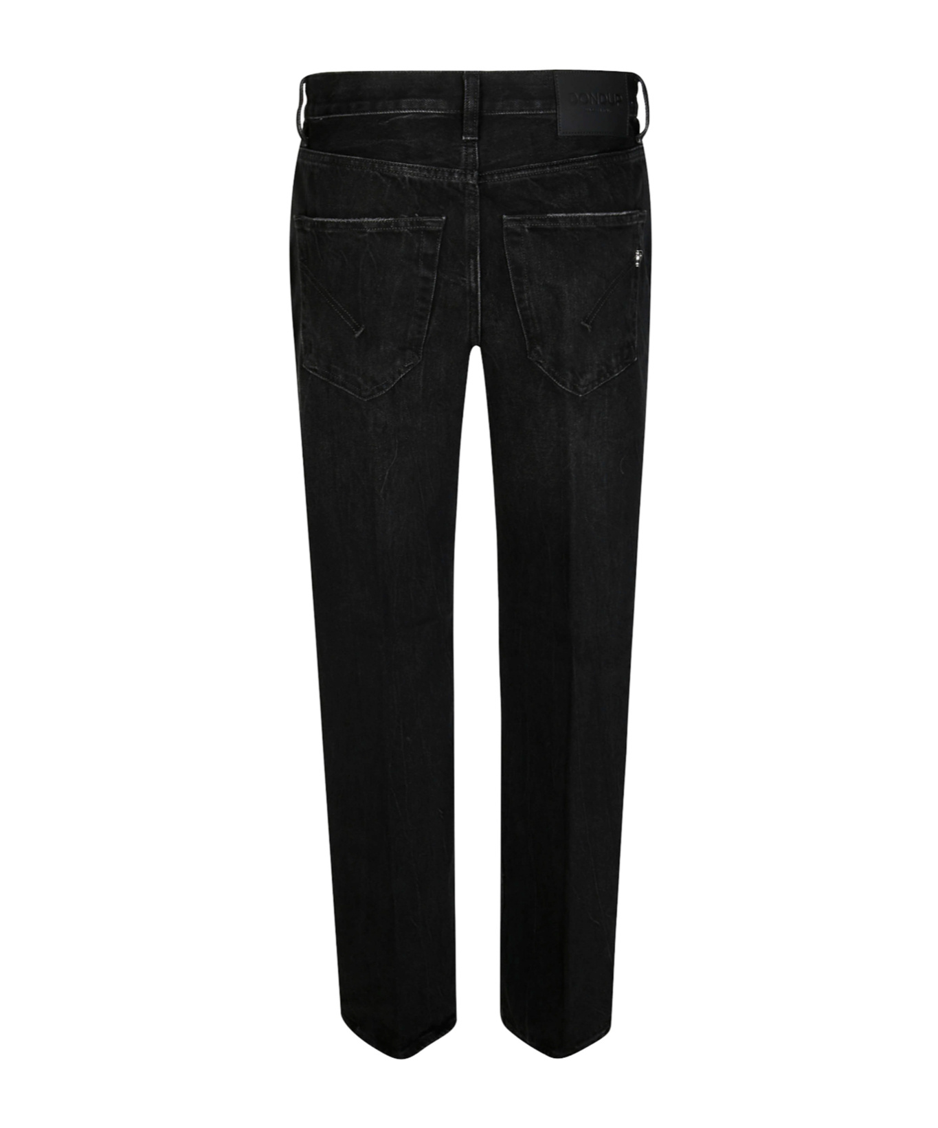 Dondup High-waisted Black Jeans With Decorative Button Fly In Black