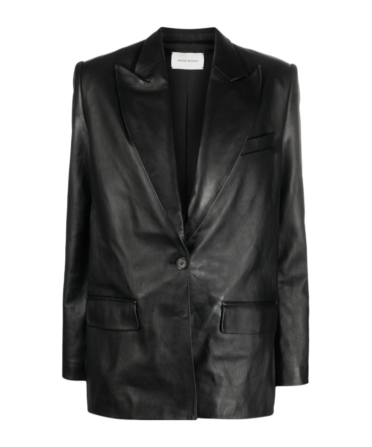 Magda Butrym Peak-lapels Sheepskin Blazer In Black