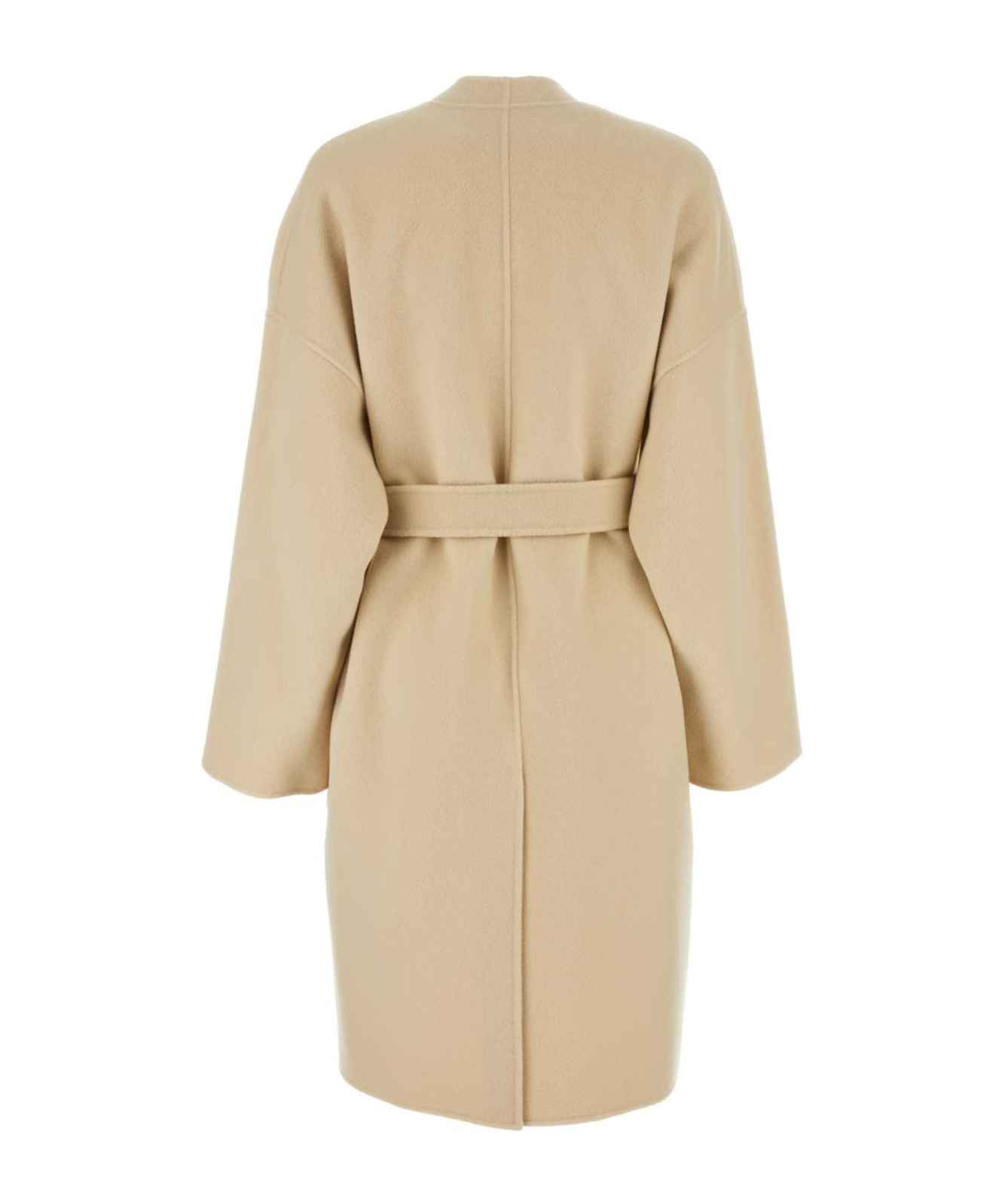Weekend Max Mara Eris Wrap-front Virgin Wool Peacoat In Nude