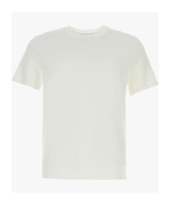 Prada Crew Neck Short Sleeve Fitted T-shirt In White