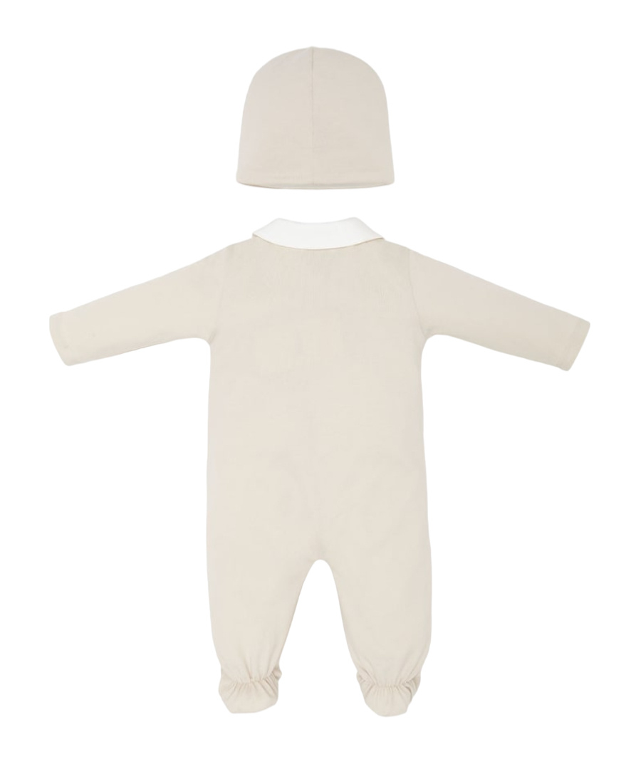 Fendi Teddy Bear-embroidered Babygrow Set In White