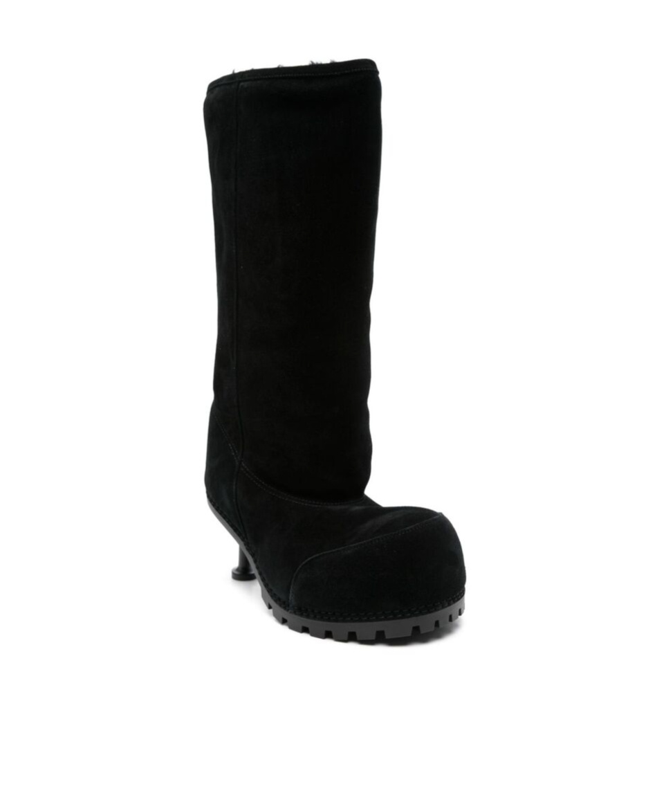 Balenciaga Alaska Suede Stiletto Tall Boots In Black