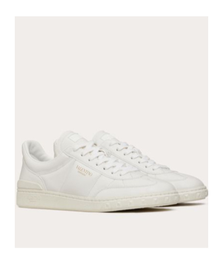 Valentino Upvillage Low Top Nappa Leather Sneaker In White