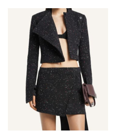 Courrèges Tweed Cropped Jacket In Black