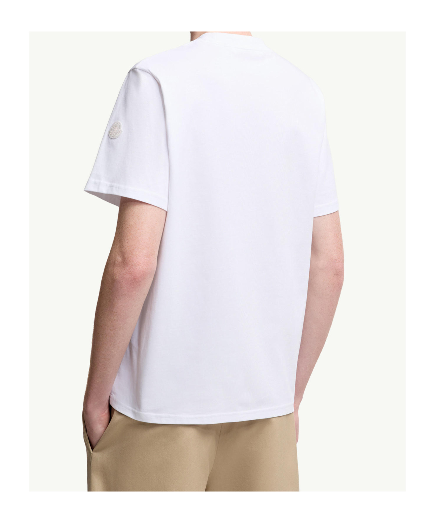 Moncler Overlapped Logo Cotton T-shirt In White