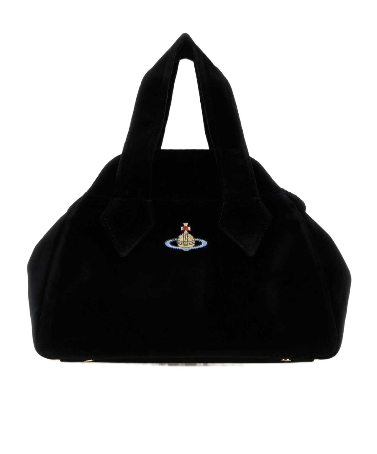 Vivienne Westwood Woman Black Velvet Medium Archive Handbag In Black