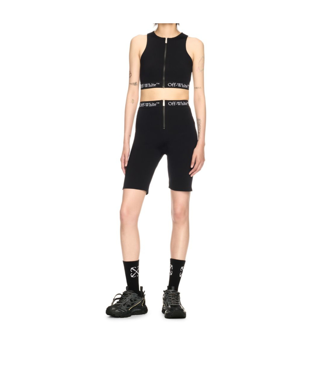 Off-white Off White Black Polyamide Blend Shorts In Black