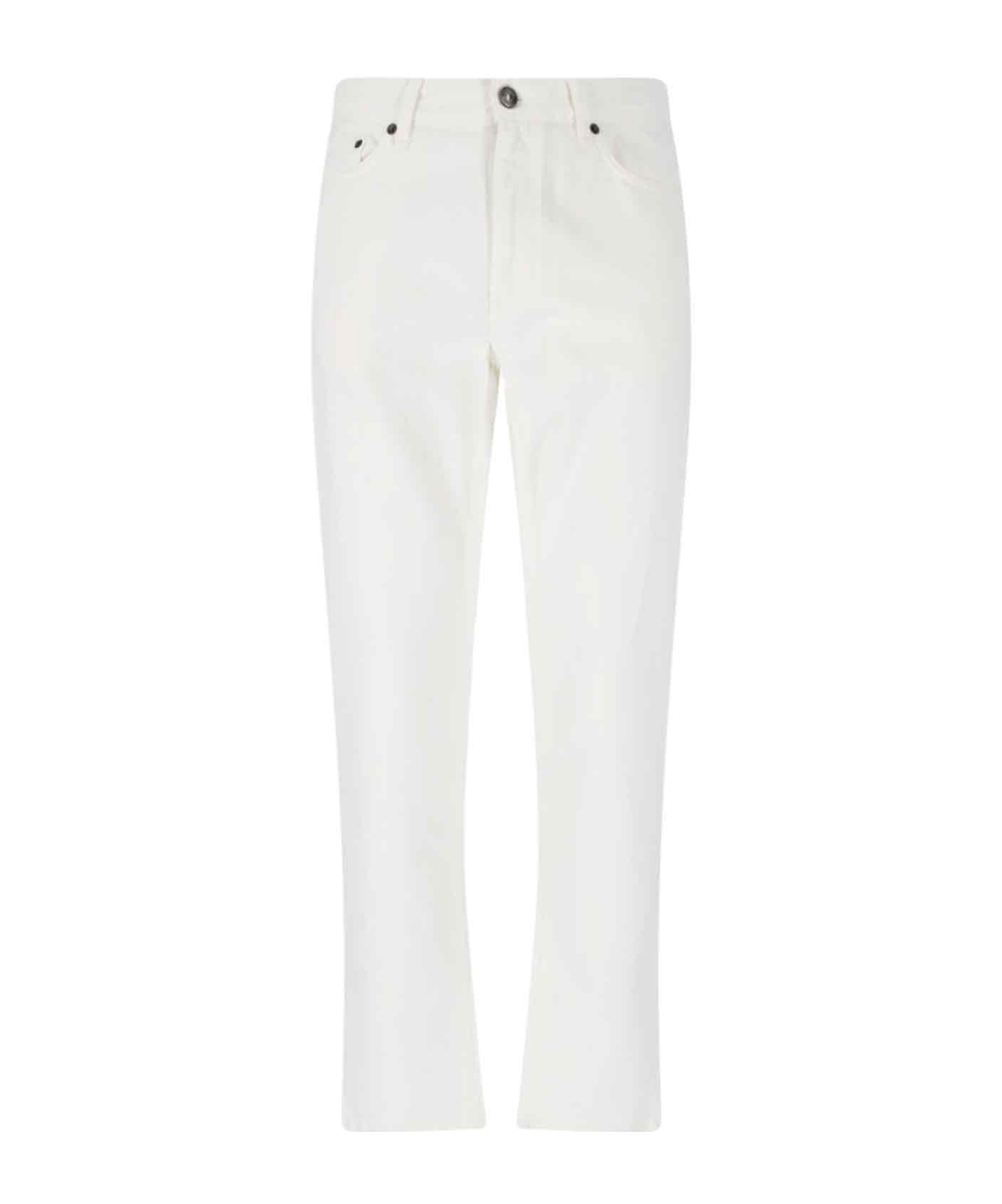 Zegna White Rinse-washed Stretch Cotton Roccia Jeans In White