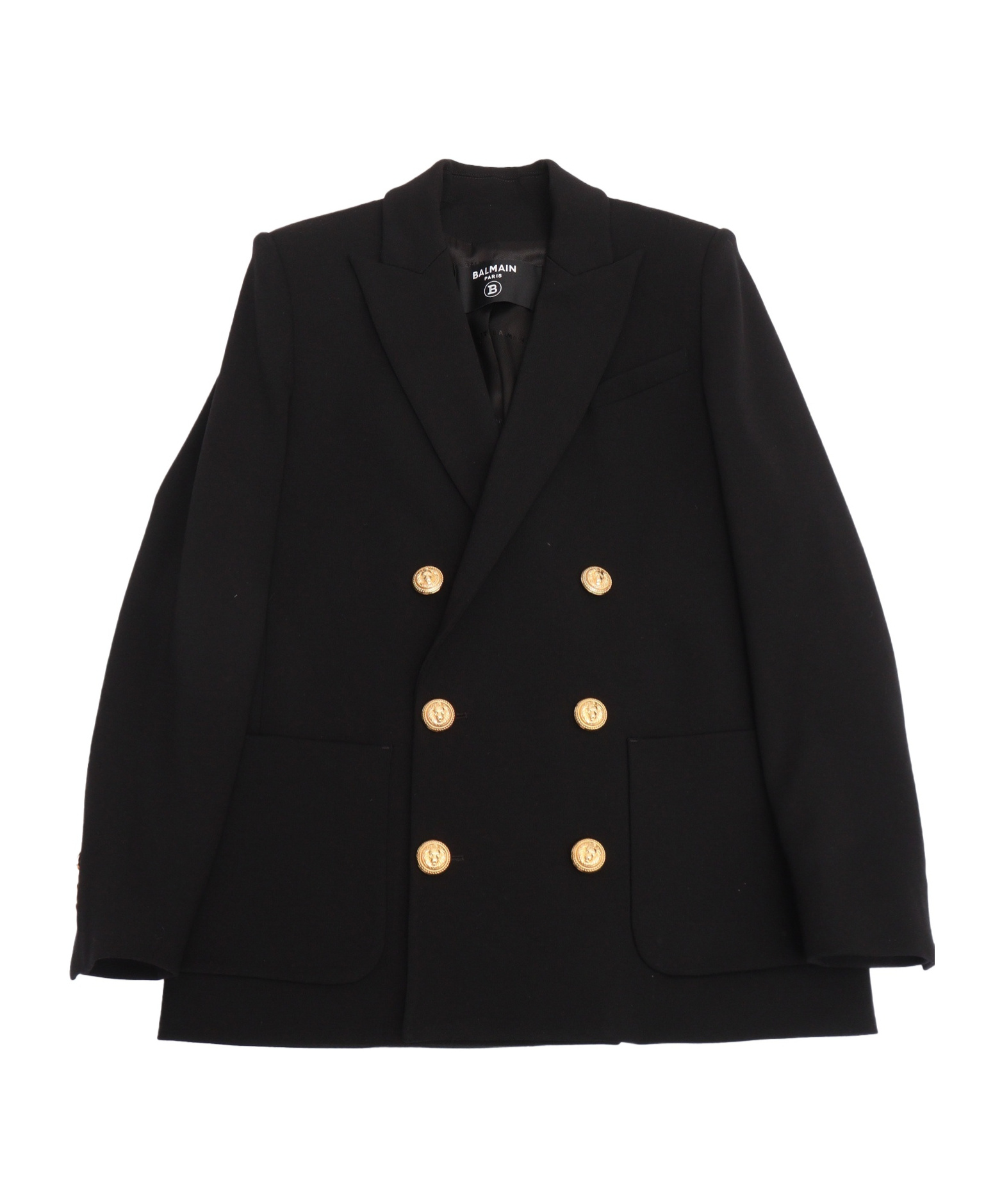 Balmain Long-sleeved Suit Coat In Black