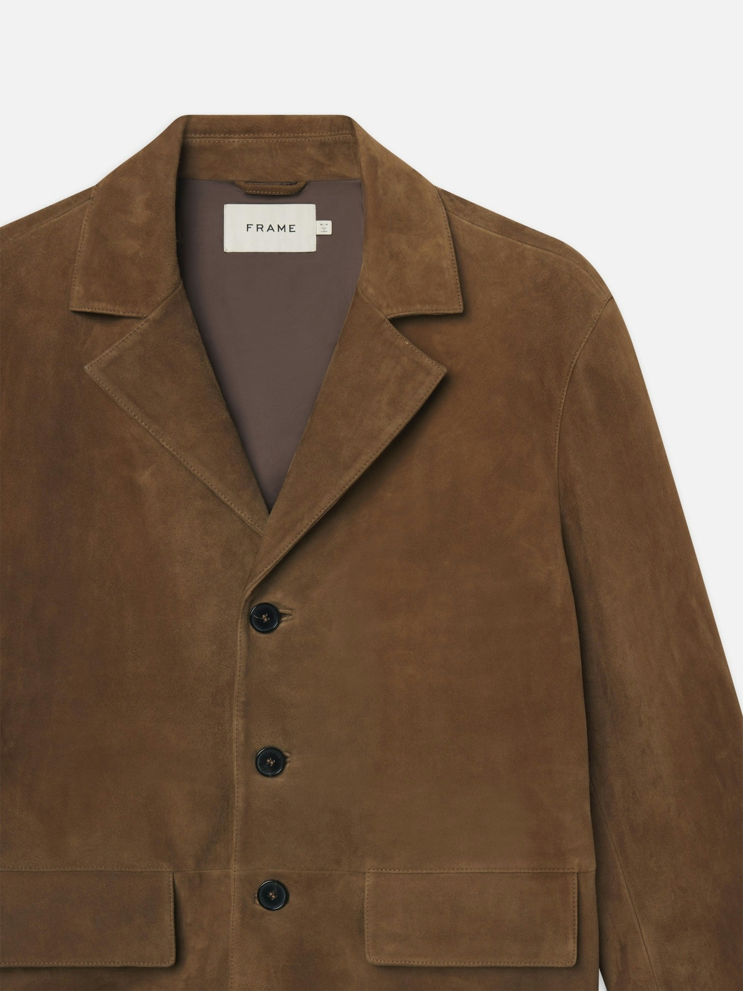 Frame Button-front Leather Jacket In Green