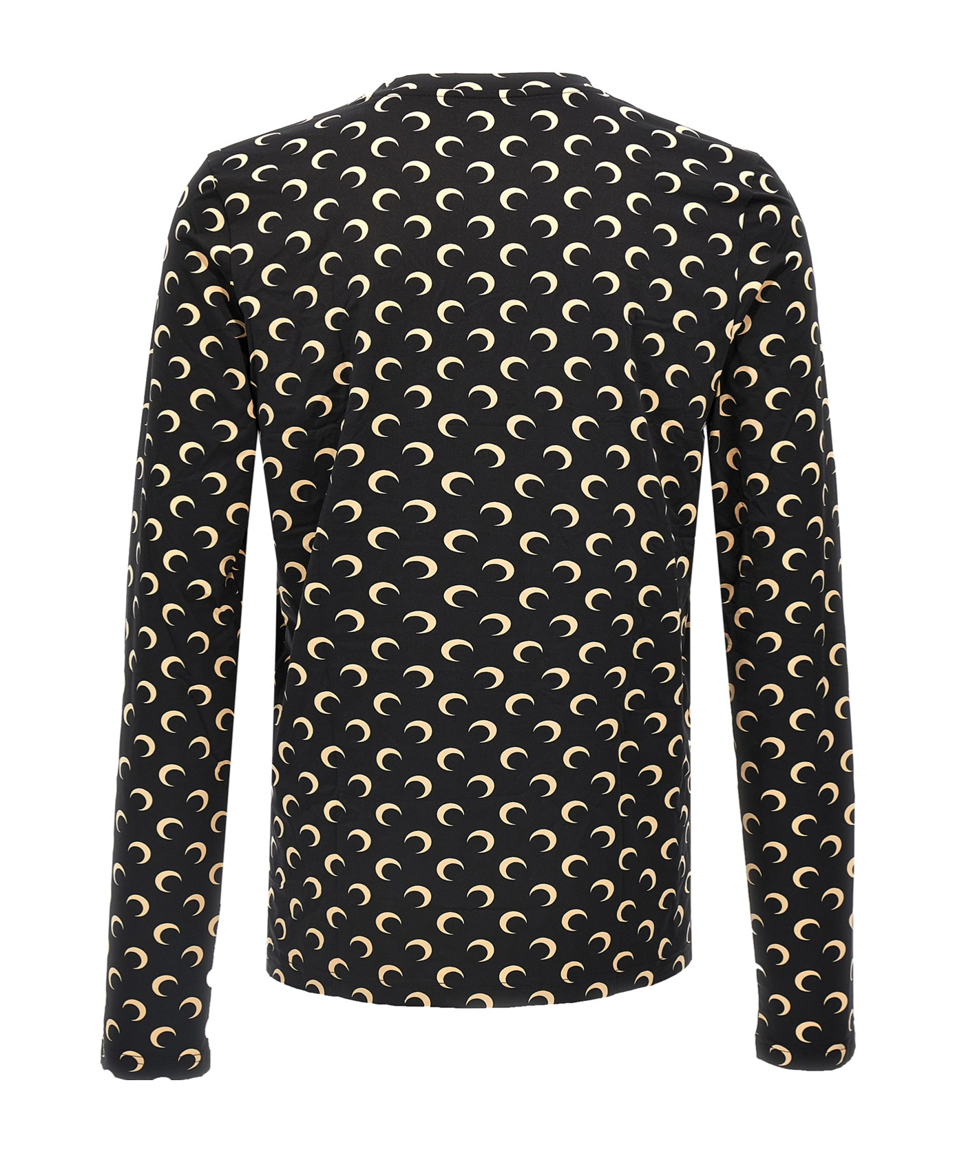 Shop Marine Serre Moon Printed Long-sleeved T-shirt In Black