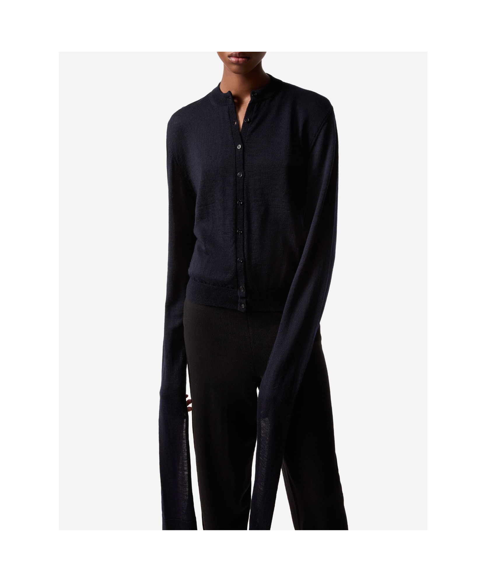 Coperni Long-sleeved Knitted Cardigan In Black