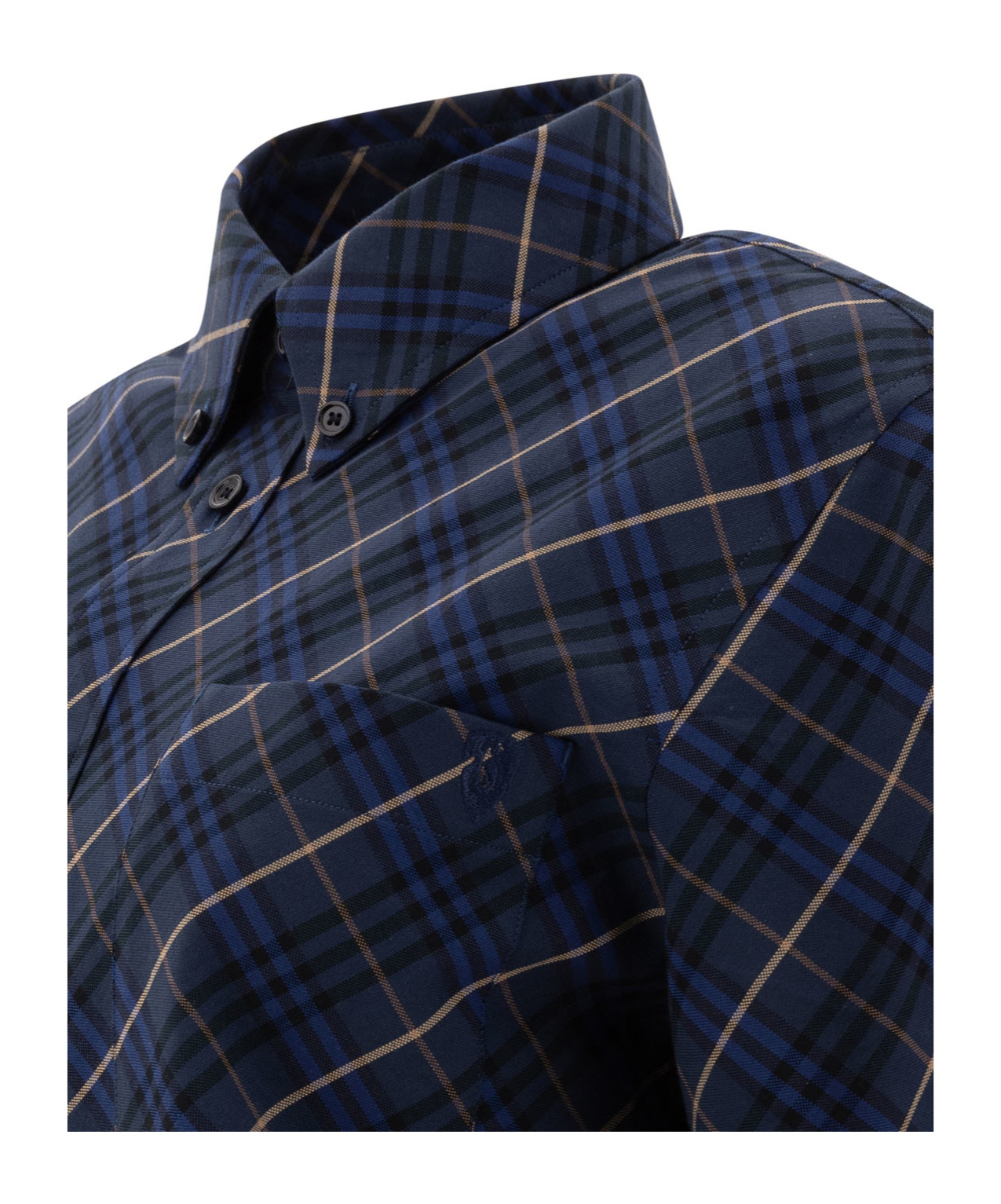 Burberry Checked Short-sleeved Shirt In Black
