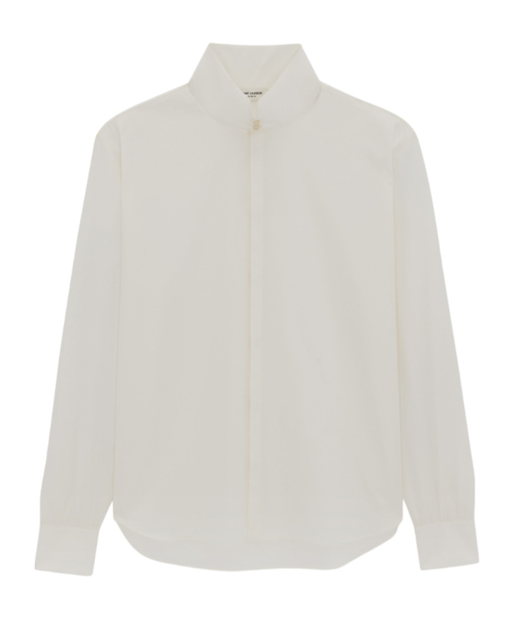 Saint Laurent Classic-collar Cotton Shirt In White