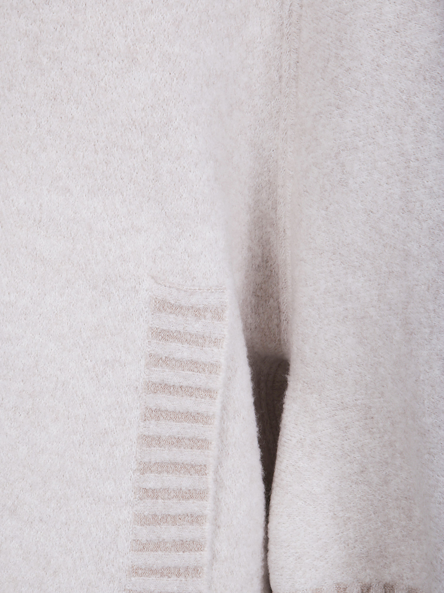 D Exterior Hooded Zip-fastening Wool Coat In Neutral