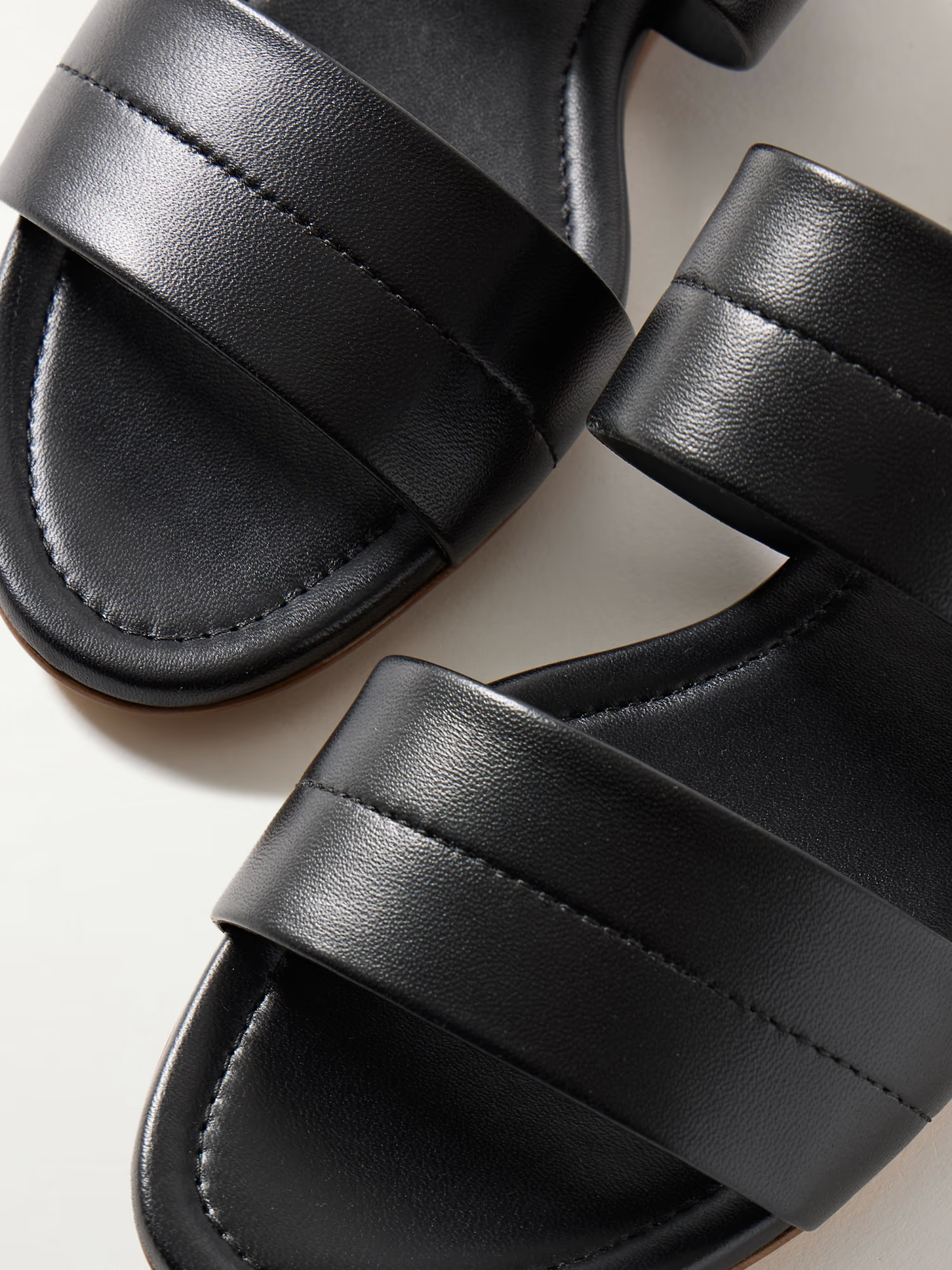 Gabriela Hearst Lora Leather Slides In Black
