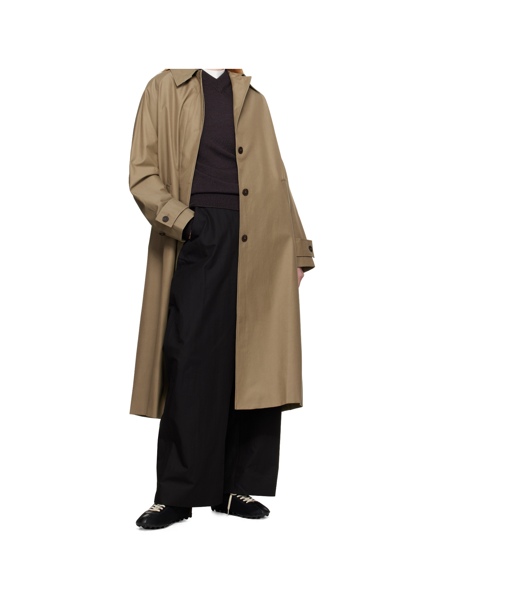 Studio Nicholson Taupe Holin Technical Cotton Trench Coat In Brown