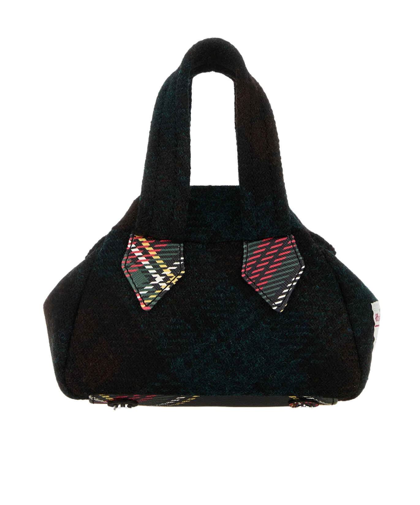 Vivienne Westwood Mini Handbag With Checkered Design And Handles In Black
